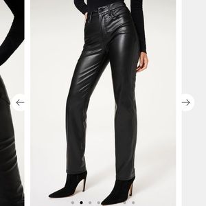 Good American Black Leather Pants